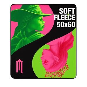 Spirit Halloween Wicked Reversible Throw Blanket Elphaba Glinda Wizard Oz 50x60